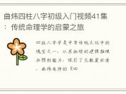 曲炜四柱八字初级入门视频41集：传统命理学的启蒙之旅