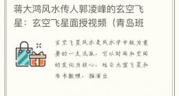 蒋大鸿风水传人郭凌峰的玄空飞星：玄空飞星面授视频（青岛班）详解