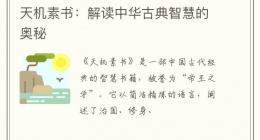 天机素书：解读中华古典智慧的奥秘