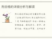 刑合格的详细分析与解读