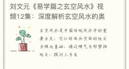 刘文元《易学篇之玄空风水》视频12集：深度解析玄空风水的奥秘
