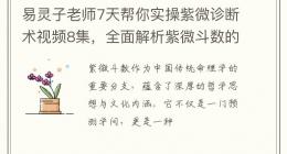 易灵子老师7天帮你实操紫微诊断术视频8集，全面解析紫微斗数的奥秘