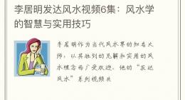 李居明发达风水视频6集：风水学的智慧与实用技巧