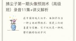 拂尘子第一期头像预测术（高级班）录音11集+讲义解析