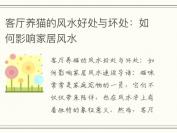 客厅养猫的风水好处与坏处：如何影响家居风水