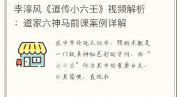 李淳风《道传小六壬》视频解析：道家六神马前课案例详解