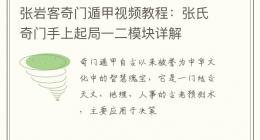 张岩客奇门遁甲视频教程：张氏奇门手上起局一二模块详解
